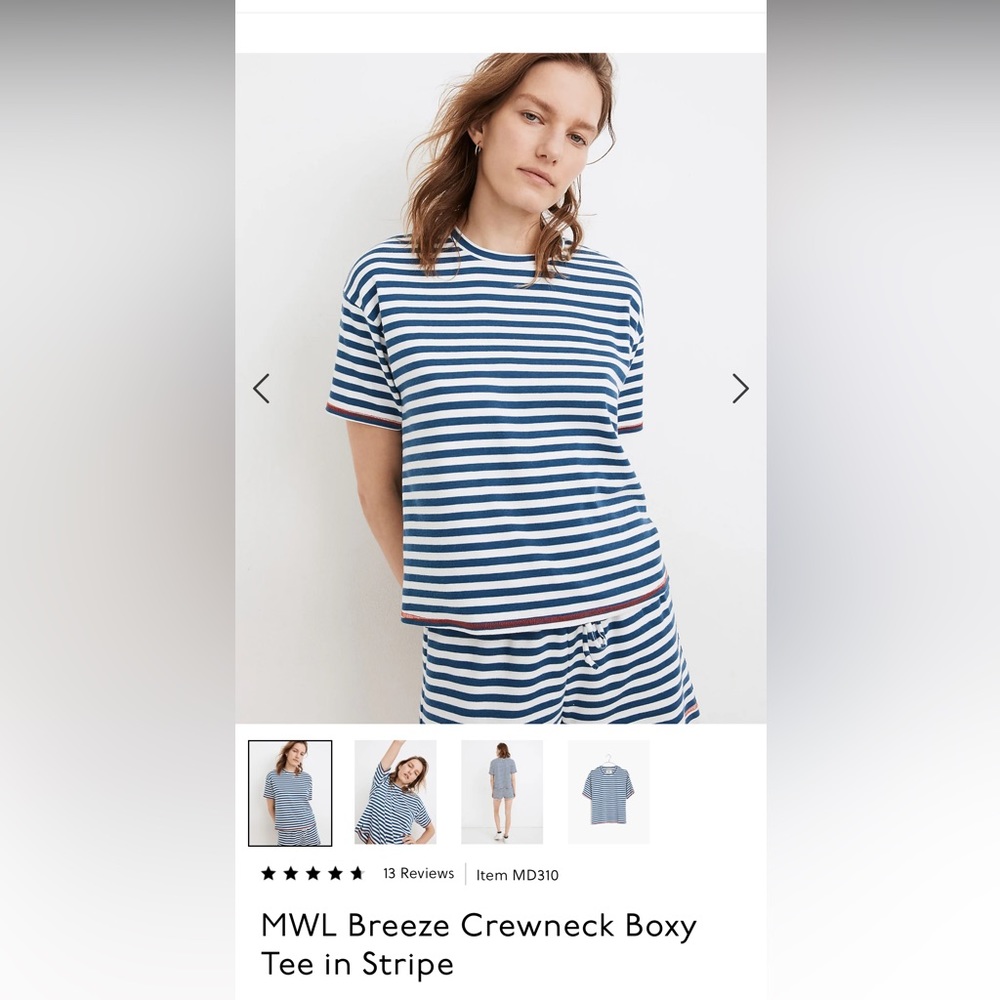 MWL Breeze Crewneck Boxy Tee & Shorts in Stripe